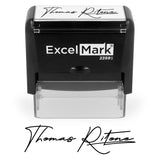 ExcelMark Custom Signature Stamp, Self-Inking Personalized Name Stamp - Upload Your Own Signature Image or Choose Script Font -
