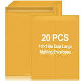 Motipuns 20 Pcs 14 x 18 Extra Large Mailing Envelopes 32lb with Gummed Flaps, Catalog Jumbo Craft Envelopes for Mailing, Storage