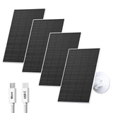 Zivif Solar Panel Charger for Security Cameras, 2W Solar Panel with Micro USB & USB-C Ports for Rechargeable Battery Camera, 360