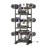 MILEFA 3D Printer Stand with Filament Storage,3D Printer Rack with Power Outlet,Heavy-Duty 3D Printer Storage Shelf for ABS/PLA/