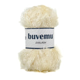 Buvemu Eyelash Fun Fur Yarn 100 Gram (3.53 Ounces) 175 Yards (160 Meters) (Cream)