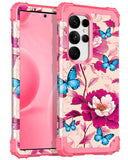 Hekodonk for Galaxy S24 Ultra Case,Three Layer Heavy Duty Shockproof Protection Hard Plastic+Soft Silicone Full Body Drop Protec