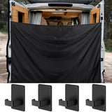 Fanfanwin 7x6 ft Black Large Car Curtains Camper Van Rear Door Shower Curtains with Magnetic Hooks Adjustable Outdoor Shower Dou