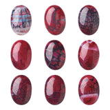 Crafans 10Pcs Moss Agate Oval Stone Cabochons 25x35mm Flat Back Dragon Veins Natural Gems Cabochons Stone Chakra Crystal Beads f
