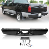 TUSDAR Rear Bumper Replacement for 1999-2007 Ford F250 F350 Super Duty Complete Back Bumpers W/O Sensor Hole FO1101121 Black