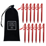Gold Armour Tent Stakes - 12 Pack Heavy Duty, Lightweight, Camping Stakes Pegs for Outdoor Tent and Tarp, Essential Camping Gear