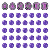 FASHEWELRY 56Pcs Purple Boho Silicone Beads, 15mm Round Focal Bead with Flat Teardrop Oval Rectangle Western Style Rubber Beads