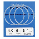 3PC Aventik Fly Fishing Tapered Leader Premium Fluorocarbon Fly Fishing Line Pro Tied-Looped Freshwater/Saltwater 9ft Fly Fishin