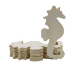 Creative Hobbies 4 Inch Unfinished Wooden Shapes Ready to Paint or Decorate Seahorse Shapes | 12 Pack