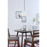 Living District Forte 1-Light Mid-Century Metal Pendant In White