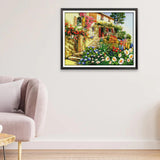 ZoomellaStamped Cross Stitch Kits PrePrinted Garden Villa Pattern Embroidery 14Ct|Cross Stitch Kits|Crafts