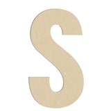 HILAZA 17 Inch Large Wooden Letter S, 1/4 in Thick Big Wood Letter for Wall Decor Crafts