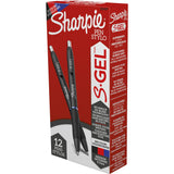Sharpie S Gel Pens, Medium Point, 0.7 mm, Black Barrels, Assorted Ink, Pack Of 12 Pens