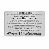 LGQDYMZ 12th Anniversary Card Gifts for Him, Romantic Anniversary Wallet Cards for Husband