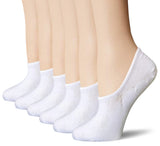 Bering No Show Socks Womens Non Slip For Flats Slip On Sneakers Footies Low Cut Ankle Short (6 Pairs), White, 69