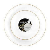 Plasticpro 64-Piece Combo Plates Set: 32-7'' & 32-10'' White Transparent Hammered Plastic Party Plates - Premium Heavyweight, El
