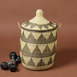 Decorative Storage Basket, Organizing, Bedroom Laundry Hamper, Nursery Toys Bin, Living Room Blanket Storage, Wicker, Woven, Wit