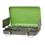 Flame King VT-101 2-Burner Portable Camping Stove Grill, Great for Outdoor Cooking, Backpacking, Compatible with 1LB Propane Gas