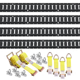 VEVOR 5ft E Track Tie-Down Rail Kit, 18PCS 5' E-Tracks Set Includes 4 Steel Rails & 8 O-Ring Anchors & 4 Tie-Offs with D-Ring &