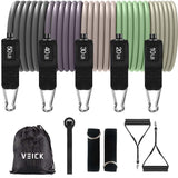 VEICK Resistance Bands, Exercise Bands for Working Out with Handles, Elastic Workout Bands for Men Women, Exercising Bands for S
