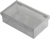 Ybm Home Silver Hinged Mesh Pencil, Markers, Pens Storage Box, School Supply Holder Office Desktop Organizer 2307 (1)
