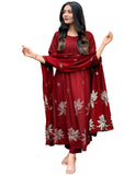 Gosriki Women'S Rayon Viscose Anarkali Printed Kurta With Pant & Dupatta (Gangori Red-Gs_Xxl_Red_Xx-Large),Red,2,B0DX26PRB5