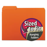 Smead 10259 Interior File Folders 1/3 Cut Top Tab Letter Orange 100/Box