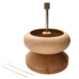 The Beadsmith Spin & String Bead Stringing Wooden Spinning Wheel with 2 Needles 4.375 high, 5.625 diameter Quickly &