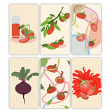woopme Set of 6 Tomato Beetroot Image Magnetic Bookmark for Book Lovers Readers Students Gift Magnetic Page Clips Folding