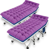 GETOVIN 2 Pack Camping Cot with Comfortable Mattress 2 Person Cots for Sleeping Sleeping Cot Folding Cot with Carry Bag Camping