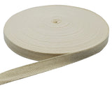 50 Yards Herringbone Tape Ribbon, Cotton Ribbon for Sewing (Beige, 5/8in)
