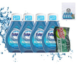 Dawn Platinum Powerwash Dish Soap Spray Refill Fresh Scent 4pk 16 Fl Oz bundled with Heavy Duty Scotch Brite Sponge