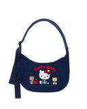 BAGGU Medium Nylon Crescent Bag - Embroidered Hello Kitty & Teddy