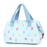 Smrcom Makeup Bag Cosmetic Bag For Women Girl Travel Makeup Bag Toilet Bag Zipper Organizer Bag Waterproof (Corduroy blue flower