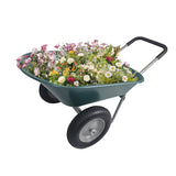 Elevon Wheelbarrow Garden Cart, Heavy Duty Home Utility, Dual-Wheel Home Garden Yard Utility Wheelbarrow Cart with Built-in Stan
