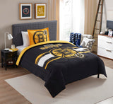 NORTHWEST Officially Licensed Boston Bruins NHL Team Comforter Set - Microfiber Twin/Twin XL Comforter & Sham with Hockey Logo f
