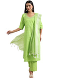 Libas Women'S Cotton Blend Kurta Set (400389_Green