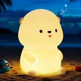 YuanDian Sea Otter Night Light, Gift for Babies and Teens, Decorate Kids' Bedroom with Cute Silicone Otter Nightlights with 8 Co