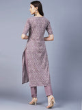 Gosriki Women'S Cotton Blend Printed Straight Kurta With Pant (Batakli-Purple-Gs_Xl_Purple_X-Large),Purple,,B0BR1617FF