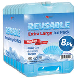 Sport Temp Reusable X-Large Ice Pack (8 Pack) Long Lasting - Perfect for Keeping Food Or Beverages Cold, Coolers, Camping, Beach