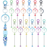 Tondiamo 12 Pcs Beadable Keychains Bars Bulk Blank Beaded Metal Keychain for Craft DIY Gift(Gradient)