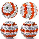 RUBYCA Stripes Czech Crystal Disco Ball Clay Beads fit Shamballa Jewelry (100pcs, 10mm, Orange)