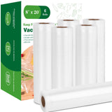 Moretoes Vacuum Sealer Bags, 6 Rolls 8 x 20' Food Vac Bags for Food Storage Saver, Commercial Grade Bag Rolls, BPA Free, Customi