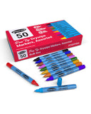 Show-me Box 50 Fine Tip Slim Barrel Dry Erase Markers - Assorted Colours (FPSDP50A)