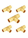 (Pack of 25) EFIELD Barb Crimp Pex 3/4 Inch Tee Barb Brass Crimp Fittings, ASTM F1807