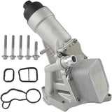 Upgrade Aluminum Engine Oil Cooler Filter Housing with Gasket, Bolts Compatible with 2016-2022 BMW F30 230i 330e 330i GT 430i 53