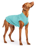 Goldpaw Stretch Fleece Dog Sweater - with Spandex for 4-Way Stretch - Soft, Comfortable Dog Coat - Machine Washable - Made in the USA - Turquoise - Size 18