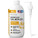 Salmon Oil for Dogs and Cats, 32 oz - Omega-Rich Supplement for Healthy Skin & Coat, Joint & Immune Support - All-Natural Fish O