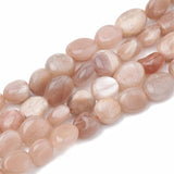Fashewelry 36pcs Natural Sunstone Gemstone Beads Nugget Oval Healing Crystal Loose Stone Beads 8-15x8-10mm for Jewelry Necklace