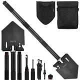 iunio 28in Folding Survival Shovel, Heavy-Duty Carbon Steel Military Entrenching Tool for Disaster Recovery, Car Emergency,Campi